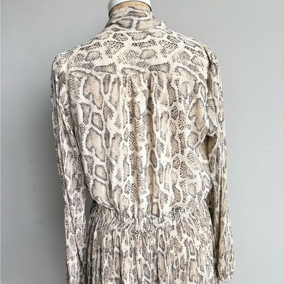 Anthropologie Current Air Olivia Snake Print Midi Dress MEDIUM - Picture 6 of 10